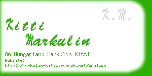 kitti markulin business card